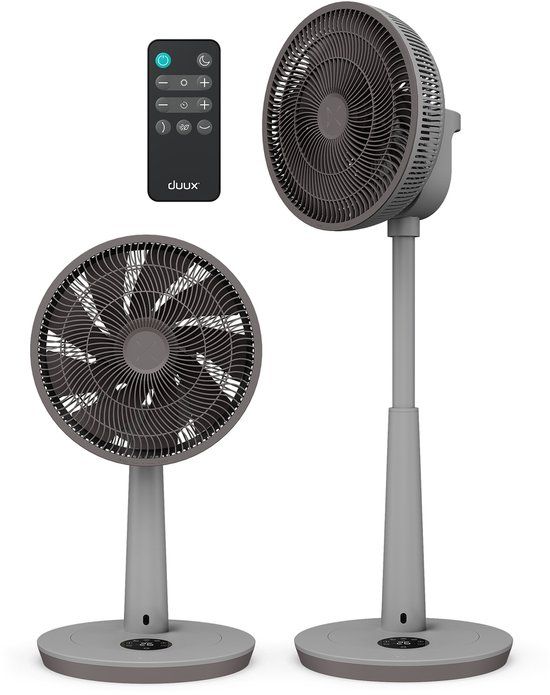 Duux Whisper 3 Statiefventilator - Zuinige Ventilator met 26 snelheden, Timer en Nachtmodus - Grijs