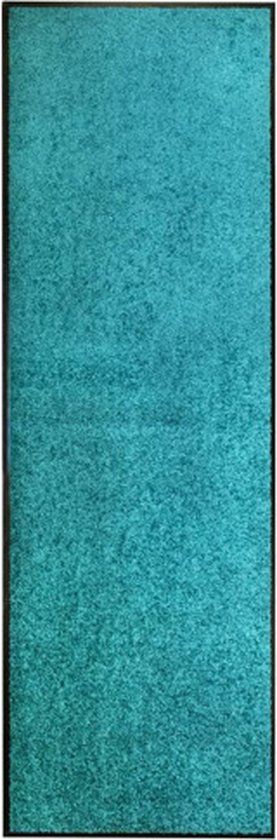 vidaXL Deurmat wasbaar 60x180 cm cyaan