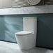 Hudson Reed Pack WC à poser - Abattant rond fermeture douce - Design moderne - Bouton de chasse chromé - Colby