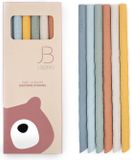 J. Born J.Børn Siliconen Rietjes Recht (6 stuks - 22 cm lang) - Herbruikbaar & BPA-vrij - Blauw Mix