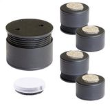 Wagner Justus Lounge 16907099 Meubelpoot, bankvoet, verstelbare voet Justus Lounge set van 4 - Ø 45 x 25-35 mm, kunststof zwart, incl. QuickClick® 2-in-1 Duo kunststof/vilt Ø 30 mm, schroefplaat Ø 43