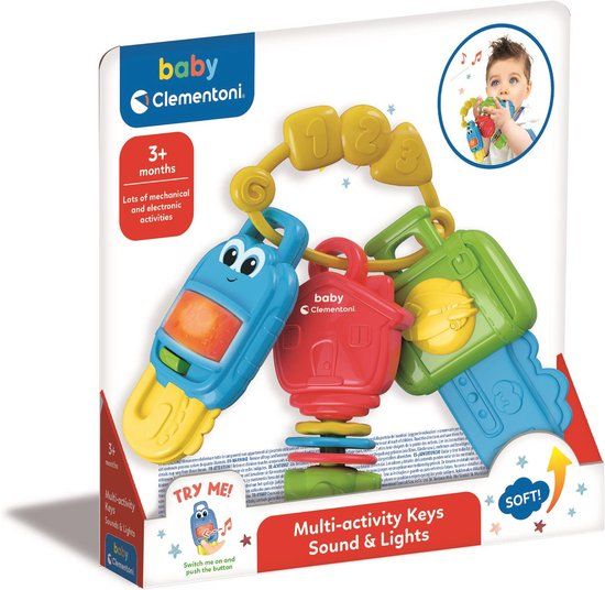Clementoni Baby Sleutels + Licht en Geluid - Multi kleuren - Plastic - 1 maand+