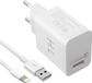 Avizar Chargeur secteur USB 3A câble de charge rapide Qualcomm Compatible iPhone iPad blanc