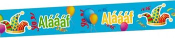 Folat Carnaval versiering blauw afzetlint met Alaaf print - 15 meter