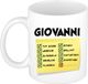 Bellatio Decorations Naam mok Giovanni - wit - top gozer - keramiek - 300 ml - cadeau collega beker