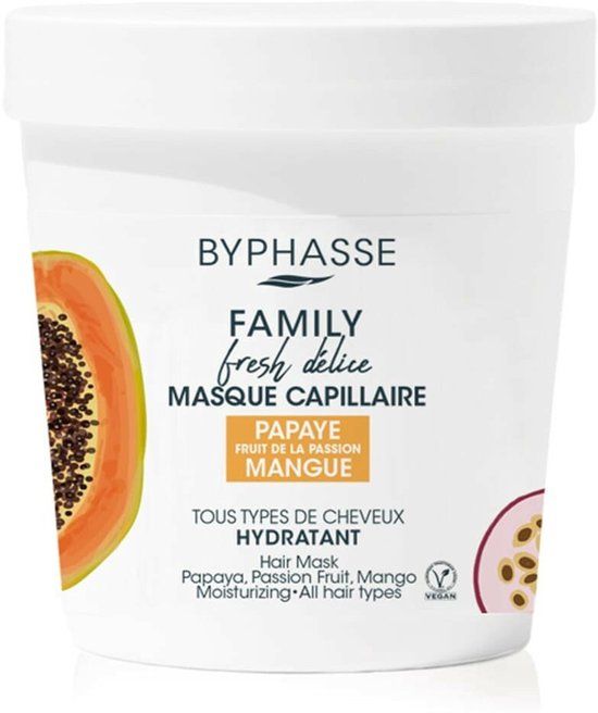 Byphasse Hydraterend Masker Family Fresh Delice Mango Passievrucht Papaya (250 ml)