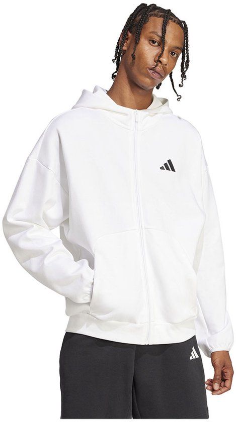 Adidas Future Icons Small Logo Sweatshirt Met Rits Wit S / Regular Man