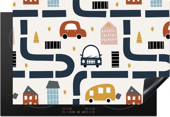 KitchenYeah® Inductie beschermer 77x51 cm - Jongens - Auto - Inductiebeschermer