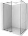 Mexen Kioto paroi de douche Walk-in 140 x 80 cm, cadre noir, nickel brossé