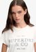 Superdry Luxe Casual Classic T-shirt Damen Cremeweiß/Marineblau Baumwolle Größe 16
