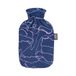Fashy Warmwaterkruik met bedrukte fleece 2,0 L, paars