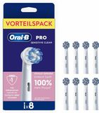Oral-B Pro Sensitive Clean, 8 brosses, couleur : Blanc