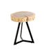 HAKU Massief hout bijzettafel rond acacia metaal zwart onderstel ronde sofatafel salontafel - Maat: H 43 cm x Ø 35 cm, Stijl: Urban Collective