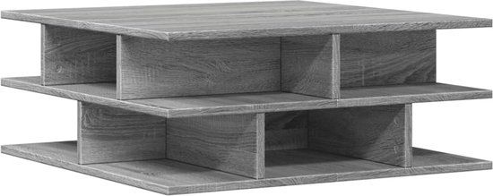 vidaXL Salontafel 70x70x29 cm bewerkt hout grijs sonoma