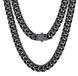 Dailygoody - Miami Cubaanse ketting - Acier inoxydable - Or 18 carats/métal noir - Boucle améliorée - Massif et élégant - Pour garçons - 18-30 pouces