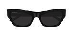 Balenciaga Bb0447s Lunettes de soleil femme œil de chat noir gris 56mm