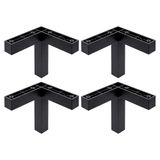 cyclingcolors 4 x pieds de meuble 115 x 115 mm hauteur 120 mm en plastique avec réglable 7 mm universel pour canapé armoire cuisine salle de bain noir mat
