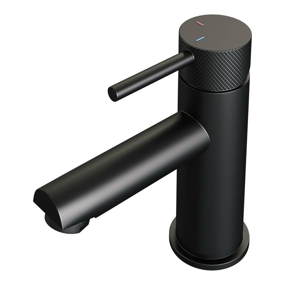 Brauer Black Carving Wastafelkraan Ronde Staaf Zwart - Messing - 2022 Model