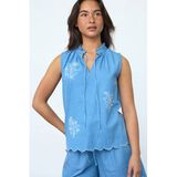 SisterS Point denim top met borduursels - lichtblauw