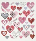 Stickers Houten onderwijsmateriaal Stickers Hartjes - Stickervel Met Harten Thema - Zelfklevende Stickers Voor Valentijn, Kaarten Maken & DIY Decoratie - 15x16,5 cm - 1 Vel