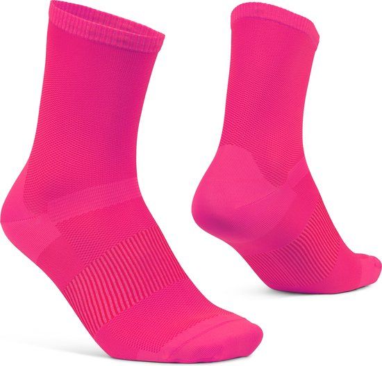GripGrab Airflow Lightweight Zomer Fietssokken - Roze Hi-Vis - Maat M (41-44)