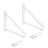Emuca - Set van houten plankdragers met driehoekige vorm, Staal, Wit