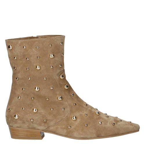 Babouche G-Lux-2 suède laarzen met studs - beige