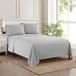 Sweet Home Collection Luxe beddengoed set met plat, hoeslaken, 2 kussenslopen, vind dubbel geborsteld microvezel, zilver, koning
