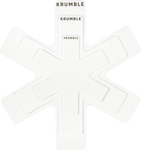 Krumble Panbeschermers set van 3 stuks - Diameter 20, 30 en 38 cm - Wit