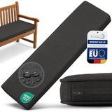 Beautissu Bankkussen Outdoor 150x40 cm – Weerbestendig Zitkussen voor Tuinbank, Balkon & Terras – Zacht Kussen voor Bank met Aafneembare Hoes & Ritssluiting – Wasbaar 30 °C – Antraciet – Calme BK