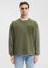 QS s.Oliver QS Sweatshirt olijfgroen Katoen Lange mouw Ronde hals Borstzak Heren Maat L