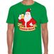 Bellatio Decorations Fout Kerst shirt / t-shirt - Cheers / bier Santa - groen - heren - kerstkleding / kerst outfit S