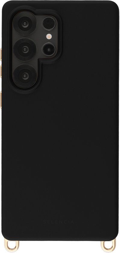 Selencia Rivièra MagSafe Backcover met afneembare haakjes voor de Samsung Galaxy S25 Ultra - Velvet Black