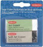 Derwent Dual Eraser Gum Pack - Wit/Zwart - 2 stuks