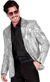 Widmann Milano Party Fashion Pailletten Colbert Showmaster Silver Shine Man XXL