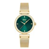 BOSS HB1502855 ROSEHILL 32mm Dames Polshorloge Goudkleurig Groene Wijzerplaat Staal