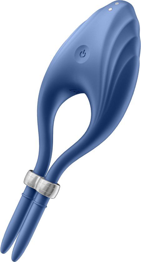Satisfyer Duelist - Vibrating Cock Ring - Blue - Adjustable Size - Silicone - Rechargeable