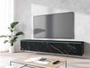 DUBIDA meuble tv-hifi 2 portes battantes 180 cm marbre noir avec led
