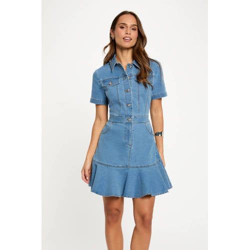Morgan A-lijn jurk medium blue denim