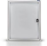 Magnetoplan Vitrine CC - 4xdin A4 - 79x65x6.5cm (HXLxP) - Fond métallique Blanc - Argent
