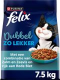 Felix Dubbel Zo Lekker - Kattenvoer droogvoer - Mix van vis - 7.5kg