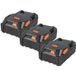 vhbw 3x batterie compatible avec Ridgid R840083, R840084, R840085, 130383028, R840086, 130383025, 130383001, R840087 outil (1500 mAh, Li-Ion, 18 V)