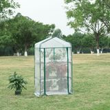 en.casa Tuinkas Chaam foliekas 125x69x49 cm wit