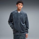 PUMA Essentials Elevated Velour Relaxed Training Jacket Men Blue XL