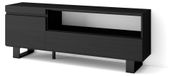 Meuble TV, 150x57x35 cm, noir, adapté aux téléviseurs jusqu'à 65 pouces