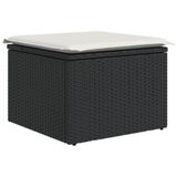 vidaXL 8-delige Loungeset met kussens, polyrattan, zwart