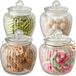 ACEP Pots à bonbons vintage - 4 pièces - 1,5 L - Verre - Résistant au lave-vaisselle - Hermétique - Couvercle à clip