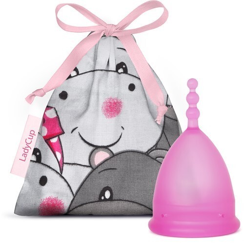 LadyCup Menstruatiecup pinky hippo maat l 1st
