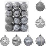 vidaXL Kerstballenset - 36 stuks - Grijs - 6 cm