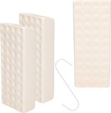 Gerimport Luchtbevochtiger - 3x stuks - waterverdamper - radiator - wit - aardewerk - L8 x H20 cm